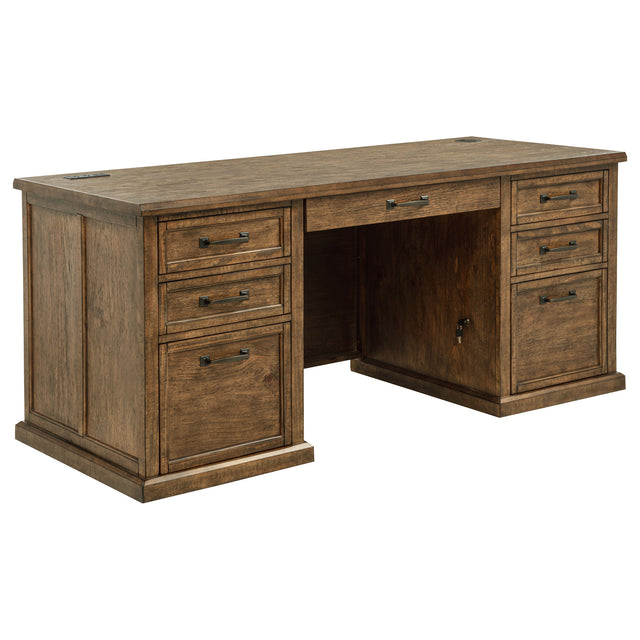 Tampa Furniture Outlet - Coaster - Altidore 68-inch 7-drawer Executive Home Office Desk Distressed Brown - 800795