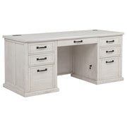 Tampa Furniture Outlet - Coaster - Altidore 68-inch 7-drawer Executive Home Office Desk Distressed White - 800796