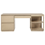 Harkes 75-inch 3-drawer Computer Desk with Adjustable Shelf Light Elm