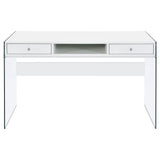 Dobrev 48-inch 2-drawer Writing Desk White High Gloss