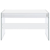 Dobrev 48-inch 2-drawer Writing Desk White High Gloss