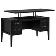 Tampa Furniture Outlet - Coaster - Graham 54-inch 4-drawer Double Pedestal Lift Top Computer Desk Black - 800866