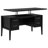 Tampa Furniture Outlet - Coaster - Graham 54-inch 4-drawer Double Pedestal Lift Top Computer Desk Black - 800866