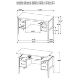 Graham 54-inch 4-drawer Double Pedestal Lift Top Computer Desk Black