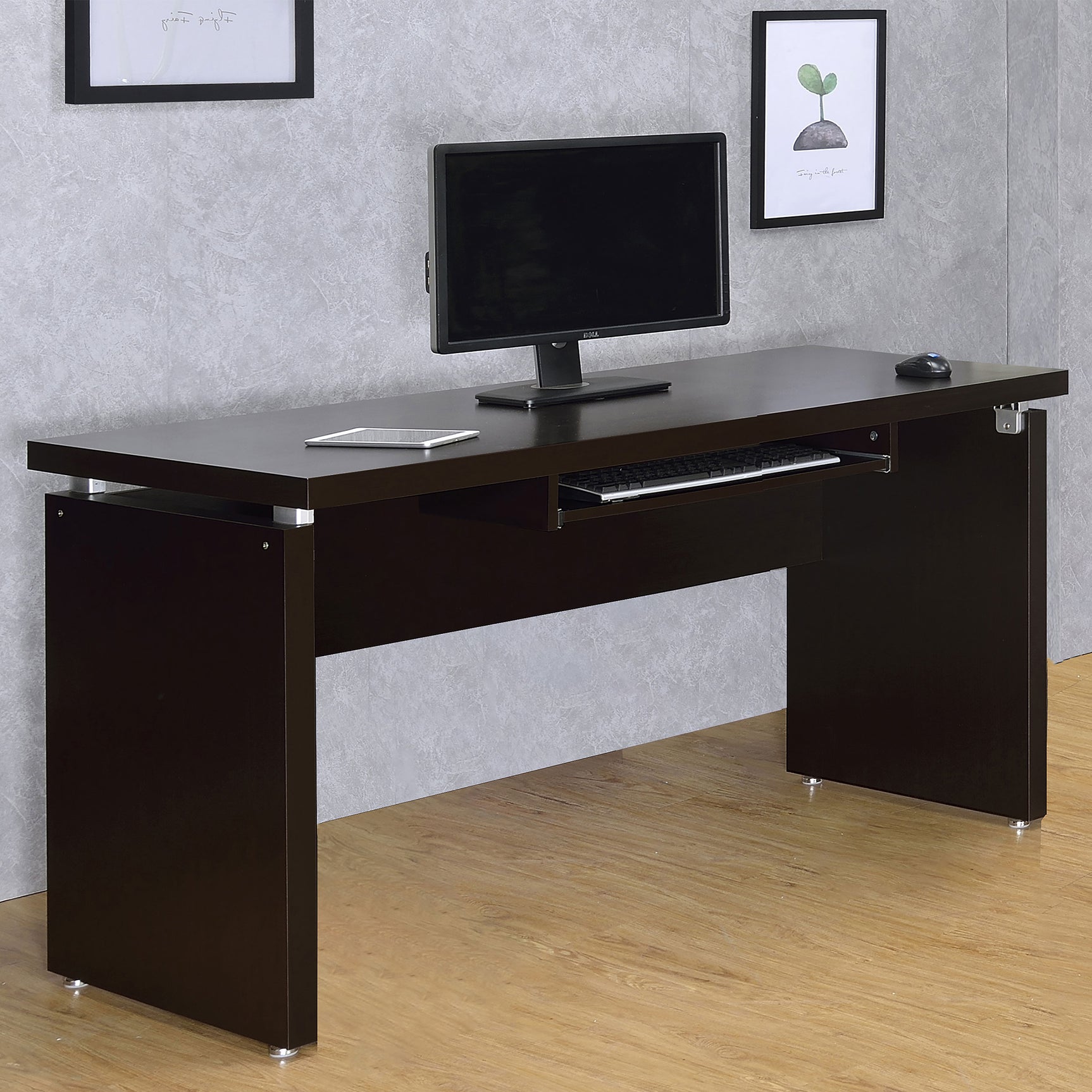Skylar 55-inch Computer Desk with Keyboard Drawer Cappuccino - Tampa Furniture Outlet