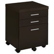Tampa Furniture Outlet - Coaster - Skylar 3-drawer Home Office Mobile File Cabinet Cappuccino - 800894