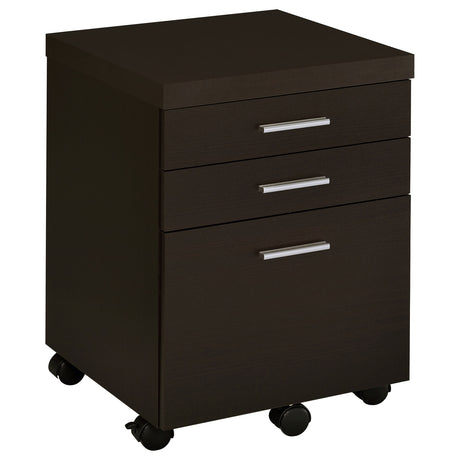Tampa Furniture Outlet - Coaster - Skylar 3-drawer Home Office Mobile File Cabinet Cappuccino - 800894
