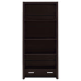 Skylar 71-inch 5-shelf Bookcase with Drawer Cappuccino