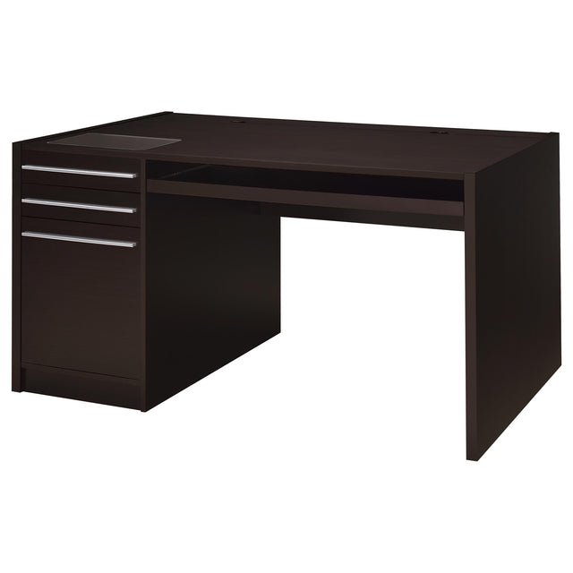 Tampa Furniture Outlet - Coaster - Halston 60-inch 3-drawer Office Computer Desk Cappuccino - 800982