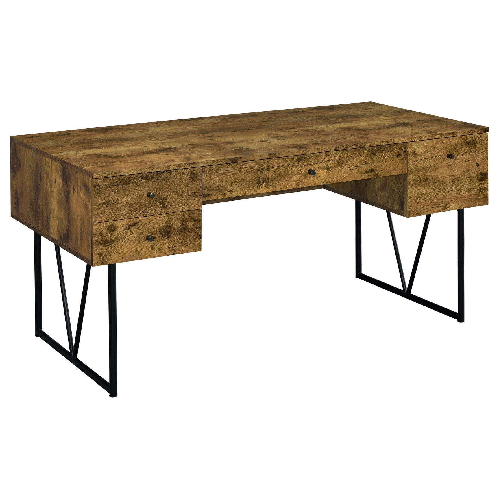 Tampa Furniture Outlet - Coaster - Analiese 63-inch 4-drawer Writing Desk Rustic Nutmeg - 800999