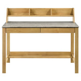 Besler 47-inch SmartTop Writing Desk with Shelf Cement and Natural