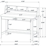 Besler 47-inch SmartTop Writing Desk with Shelf Grey Stone and Black