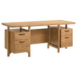 Tampa Furniture Outlet - Coaster - Roldan 69-inch 4-drawer Computer Desk with File Drawer Light Ash - 801115