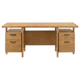 Roldan 69-inch 4-drawer Computer Desk with File Drawer Light Ash