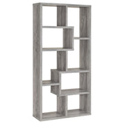 Tampa Furniture Outlet - Coaster - Theo 71-inch 6-shelf Bookshelf Grey Driftwood - 801137
