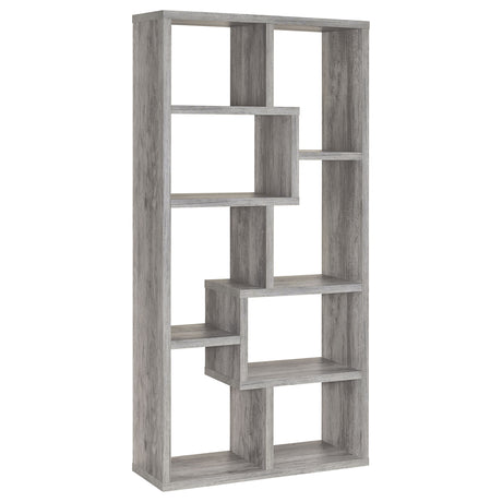 Tampa Furniture Outlet - Coaster - Theo 71-inch 6-shelf Bookshelf Grey Driftwood - 801137