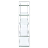 Elmer 63-inch 5-shelf Bookshelf Clear and Chrome