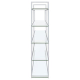 Elmer 63-inch 5-shelf Bookshelf Clear and Chrome