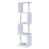 Tampa Furniture Outlet - Coaster - Baxter 67-inch 4-shelf Bookshelf White and Chrome - 801418