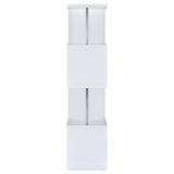 Baxter 67-inch 4-shelf Bookshelf White and Chrome - Tampa Furniture Outlet