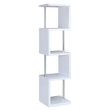 Baxter 67-inch 4-shelf Bookshelf White and Chrome - Tampa Furniture Outlet