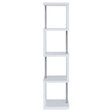 Baxter 67-inch 4-shelf Bookshelf White and Chrome - Tampa Furniture Outlet