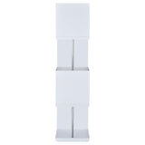 Baxter 67-inch 4-shelf Bookshelf White and Chrome - Tampa Furniture Outlet