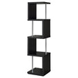 Tampa Furniture Outlet - Coaster - Baxter 67-inch 4-shelf Bookshelf Black and Chrome - 801419