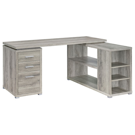 Tampa Furniture Outlet - Coaster - Yvette 60-inch 3-drawer L-Shape Computer Desk Grey Driftwood - 801516