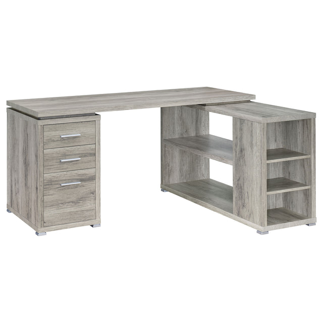 Tampa Furniture Outlet - Coaster - Yvette 60-inch 3-drawer L-Shape Computer Desk Grey Driftwood - 801516