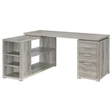 Yvette 60-inch 3-drawer L-Shape Computer Desk Grey Driftwood