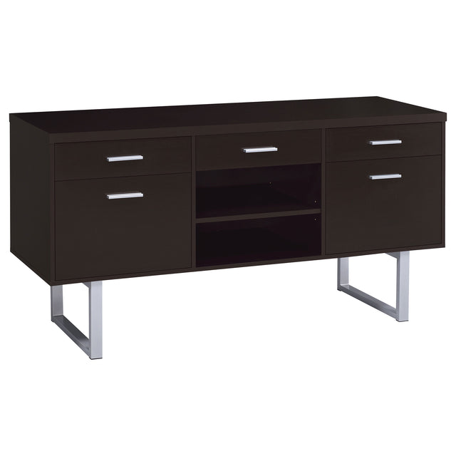 Tampa Furniture Outlet - Coaster - Lawtey 5-drawer Home Office Storage Credenza Cappuccino - 801522