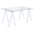 Tampa Furniture Outlet - Coaster - Amaturo 59-inch Glass Top Acrylic Writing Desk Clear - 801535