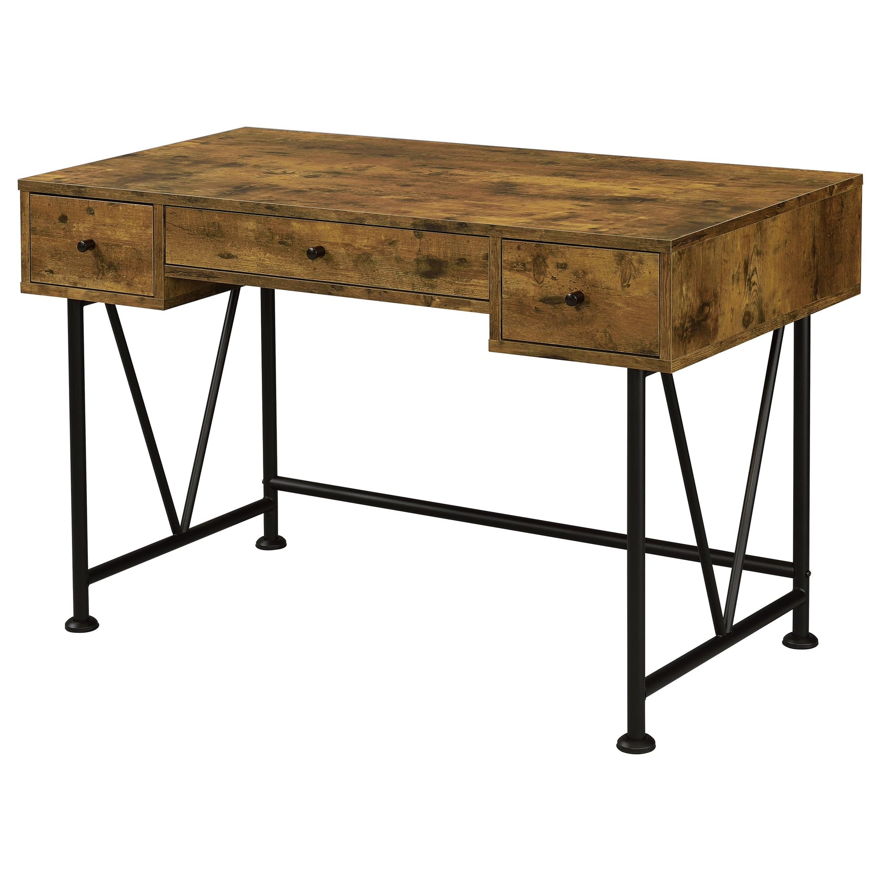 Tampa Furniture Outlet - Coaster - Analiese 47-inch 3-drawer Writing Desk Rustic Nutmeg - 801541