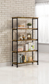 Analiese 63-inch 4-shelf Bookshelf Rustic Nutmeg - Tampa Furniture Outlet