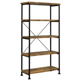 Tampa Furniture Outlet - Coaster - Analiese 63-inch 4-shelf Bookshelf Rustic Nutmeg - 801542