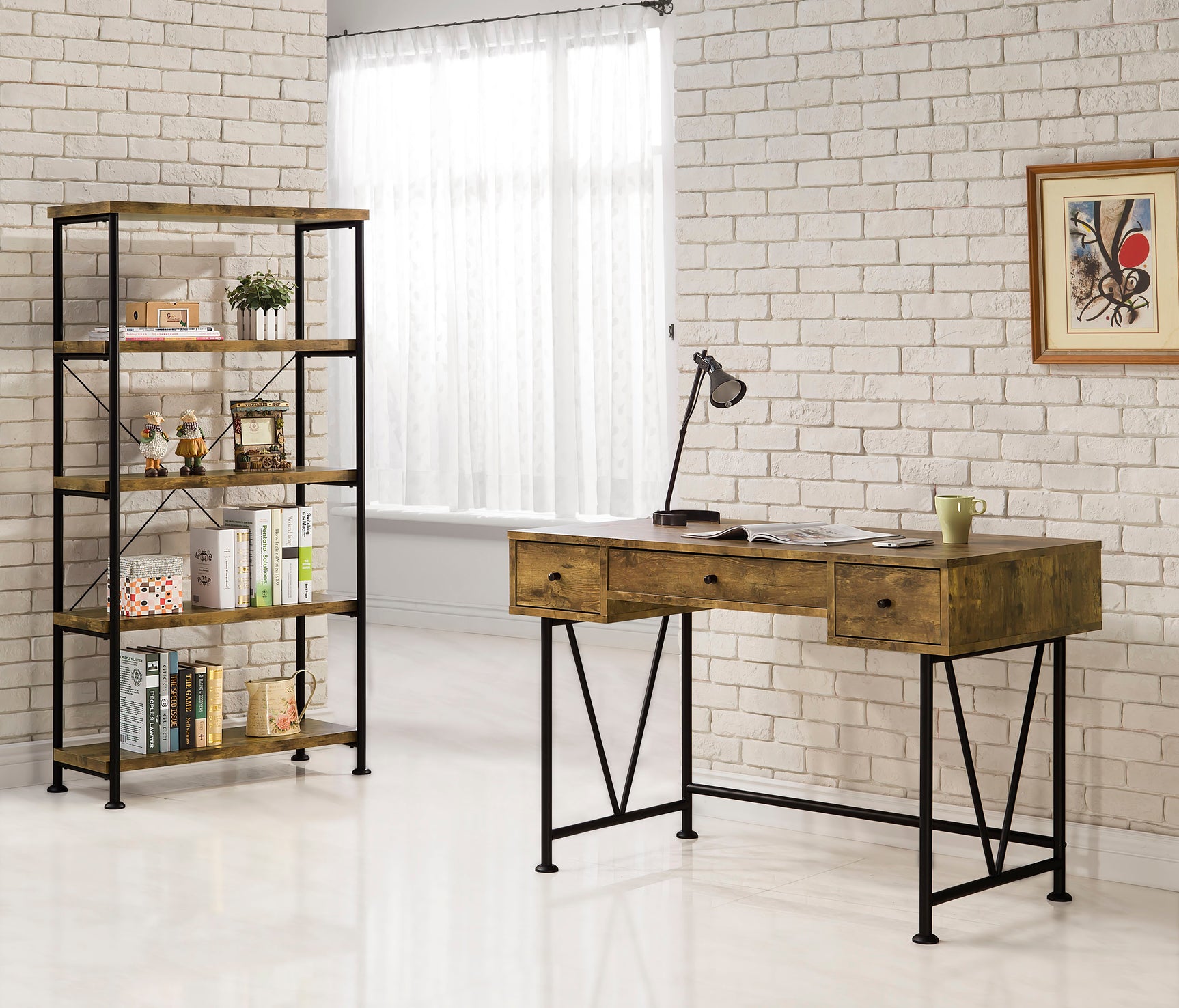 Analiese 63-inch 4-shelf Bookshelf Rustic Nutmeg - Tampa Furniture Outlet
