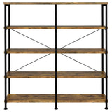 Analiese 63-inch 4-shelf Double Bookshelf Rustic Nutmeg