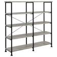 Tampa Furniture Outlet - Coaster - Analiese 63-inch 4-shelf Double Bookshelf Grey Driftwood - 801544