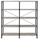 Analiese 63-inch 4-shelf Double Bookshelf Grey Driftwood