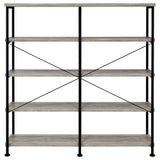 Analiese 63-inch 4-shelf Double Bookshelf Grey Driftwood