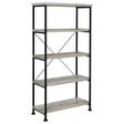 Tampa Furniture Outlet - Coaster - Analiese 63-inch 4-shelf Bookshelf Grey Driftwood - 801546