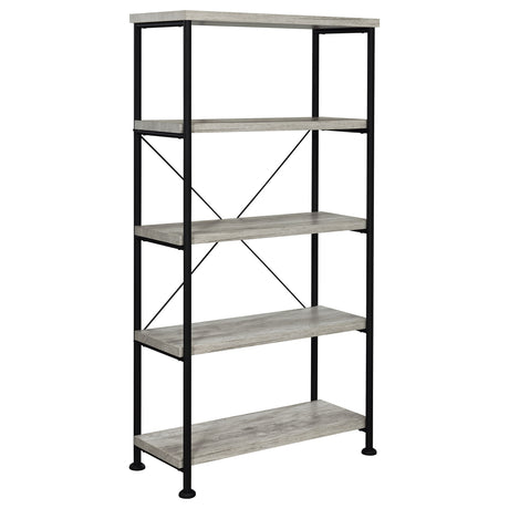 Tampa Furniture Outlet - Coaster - Analiese 63-inch 4-shelf Bookshelf Grey Driftwood - 801546