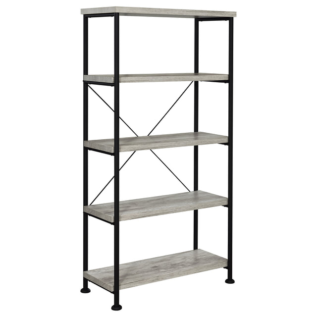 Tampa Furniture Outlet - Coaster - Analiese 63-inch 4-shelf Bookshelf Grey Driftwood - 801546