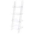 Tampa Furniture Outlet - Coaster - Amaturo 72-inch 4-shelf Acrylic Ladder Bookshelf Clear - 801553