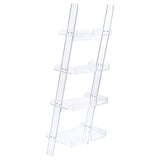 Amaturo 72-inch 4-shelf Acrylic Ladder Bookshelf Clear