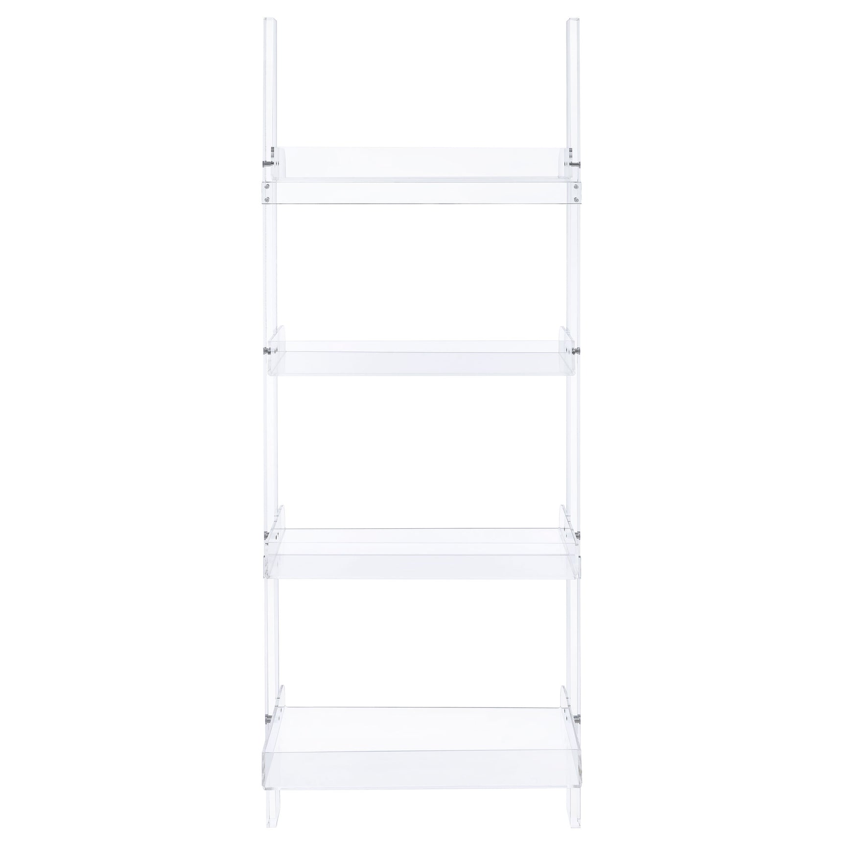 Amaturo 72-inch 4-shelf Acrylic Ladder Bookshelf Clear