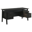 Tampa Furniture Outlet - Coaster - Goodson 64-inch 4-Drawer Double Pedestal Computer Desk Black - 801586