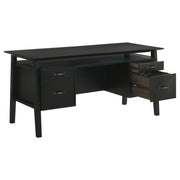 Tampa Furniture Outlet - Coaster - Goodson 64-inch 4-Drawer Double Pedestal Computer Desk Black - 801586