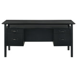 Goodson 64-inch 4-Drawer Double Pedestal Computer Desk Black